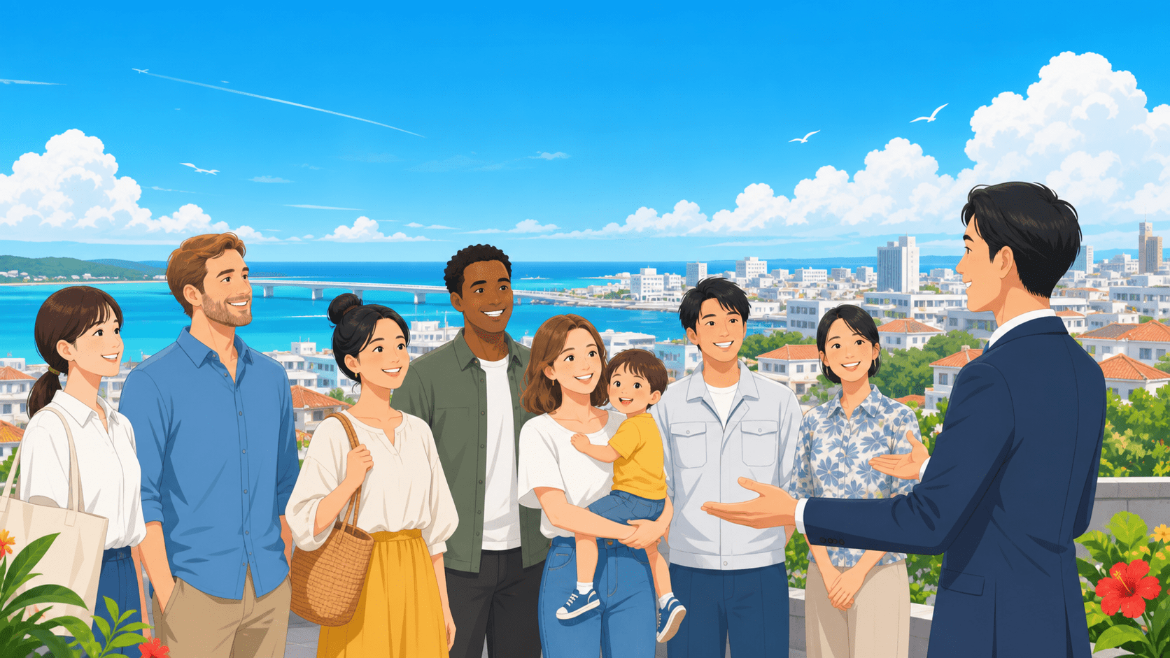 外国人住民を迎える沖縄の行政書士のイメージ(在留資格サポート)