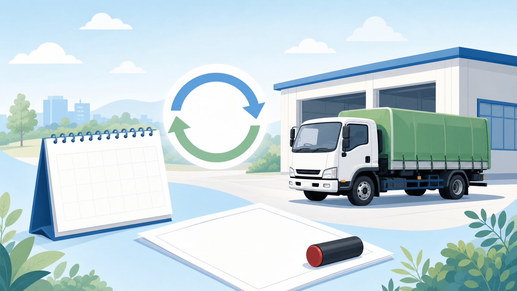 産廃収集運搬業許可の更新と維持のイメージ